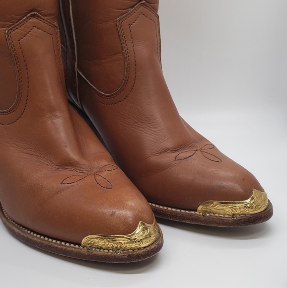 Vintage Frye USA Made Leather Cowboy Boots Size 10 - Picture 8 of 11